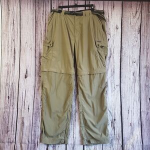 OXOFFICIO Convertible Pants Nylon Beige Brown Khaki Fishing Mens 38 Belted